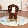 Cartoon Plush Rocking Horse Toy with Music Soothing Sound Effect, Widened seat Belt, Indoor and Outdoor Rocking Toy view 4