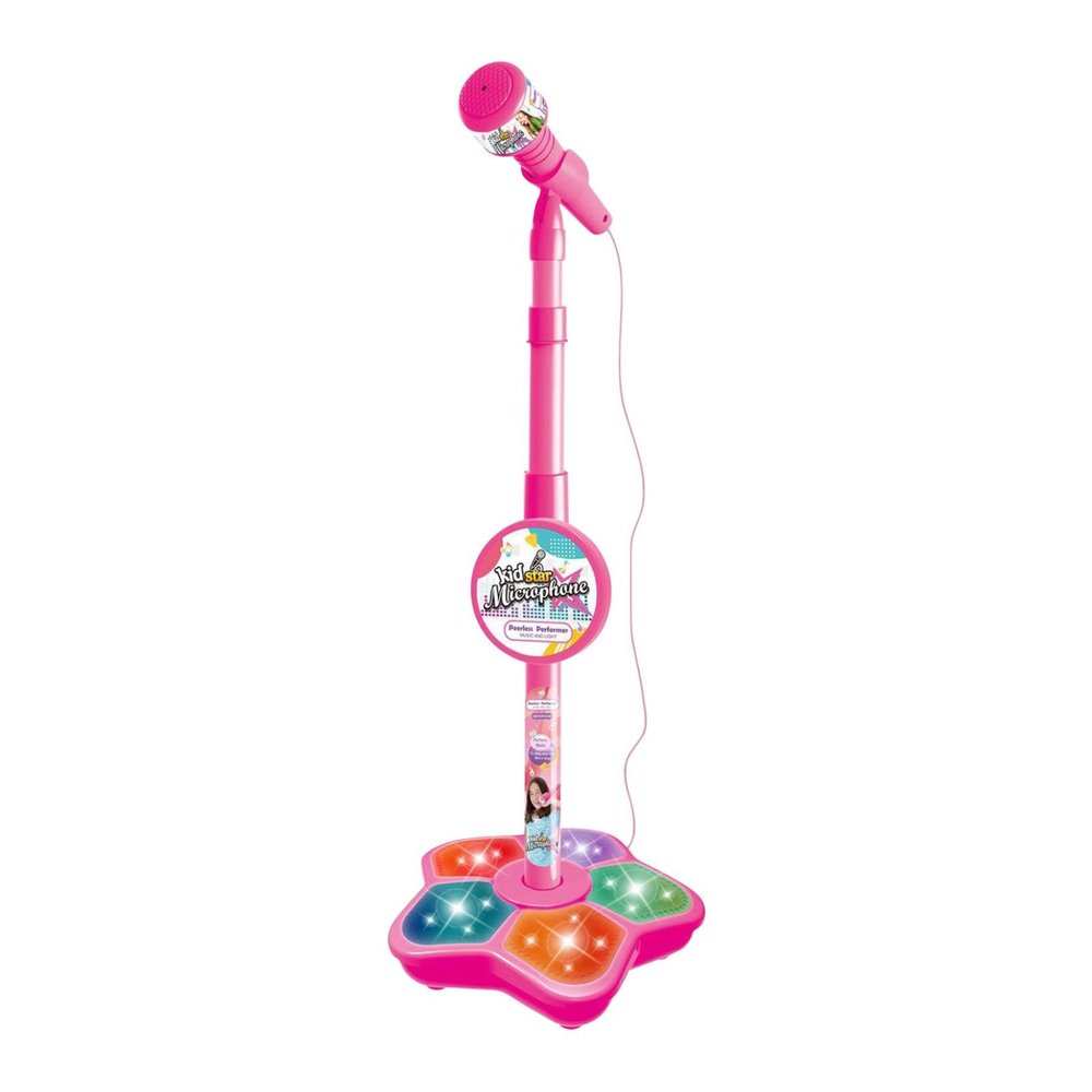 Kids Microphone with Stand, Microphone for Kids, Kid Karaoke Machine for Girls, Toddler Microphones, Kid Microphones for Singing, Musical Toy for Fun Sound Effects, for Children