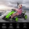 24V Electric Go Kart for Kids, Electric Drift Kart Outdoor Race Car, Ride on Toy Drifting Car with 2x200w Motors, 7.5 Mph Speed, Length Adjustment view 4