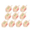 Toyvian 10 Pcs Wooden Spinning Tops Natural Wood Gyro for Hand-Eye Coordination and Cognitive Development Safe Craft for Fiesta view 1