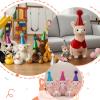 10 PCS Mini Birthday Party Hats with Pom Poms, Mini Cone Hats with Glitter for Stuffed Animals Toys Birthday, Christmas, Wedding, Holiday Celebrations, Colorful Party Hats for Pets and Stuffed Animals view 4