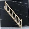 2Pcs 1 12 Scale Dollhouse Furniture, Wooden Miniature Stairs Dollhouse Furniture Right and Left Armrest Handrail DIY Unpainted Staircase for Accessories... view 3