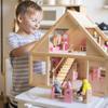 2Pcs 1 12 Scale Dollhouse Furniture, Wooden Miniature Stairs Dollhouse Furniture Right and Left Armrest Handrail DIY Unpainted Staircase for Accessories... view 4