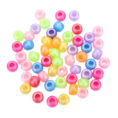 200 Pieces Glow in Dark Acrylic Hair Beads for Kids Girls Braids Round and Colorful Braiding Beads Accesories Girls Hair Decorations