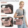 Sonnetto Universal Stroller Organizer, Pink - 2 Insulated Cup Holders - Non-Slip Stroller Caddy Bag - Detachable Phone Pouch - Fits Uppababy, Nuna - New Mom Essentials view 4