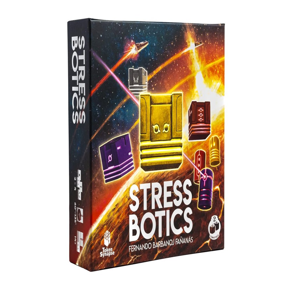 2Tomatoes Games | Stress Botics Strategic Eurogame for 24 Players | Deep Resource Management & Worker Placement Board Game | Space Mining Adventure with Unique Zoom System | 60135 Min Gameplay