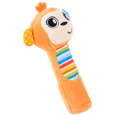 BESPORTBLE Lovely Plush Monkey Handheld Rattle for Newborn Mini Easy to Hold Bright Color Stimulates Visual Development Handmade Soft Plush for Sensory and Motor Skill Enhancement