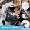 Clear Stroller Rain Cover, Universal Rain Cover for Stroller, Waterproof Travel Weather Shield with Breathable Ventilation and Easy Access, Thick EVA & PVC Protect from Dust and Snow view 2