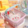 Play Basket with Handle - Childrens Pretend Play Shopping Basket with 4 Adornments, Fun Toy Storage for Imaginative Plays, Perfect for Study, Bedroom, Kids Room, and Learning Activities view 4