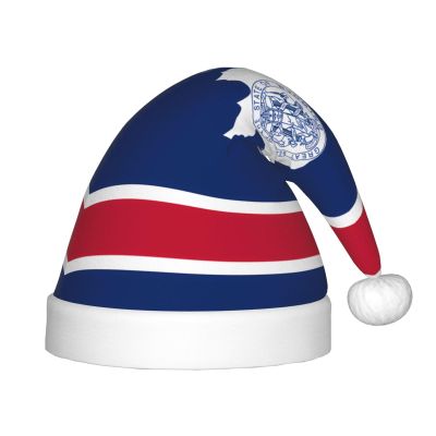 FFGhjk Wyoming State Flag Printing Christmas hats for kids, suitable for Christmas costumes, party gifts, and holiday outfits.