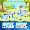 Hjhyqex 2-in-1 Mars Deer Transformation Car Toy  Magnetic Robot & Dinosaur Deformation for Kids for Boys and Girls | Ideal for Birthdays & Christmas (Blue) view 2