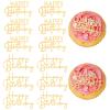 12pcs Happy Birthday Cupcake Toppers, 2.5 Inch Gold Happy Birthday Cupcake Toppers Sign, Mini Cupcakes Decorations For Birthdays Party (Two Styles) view 1