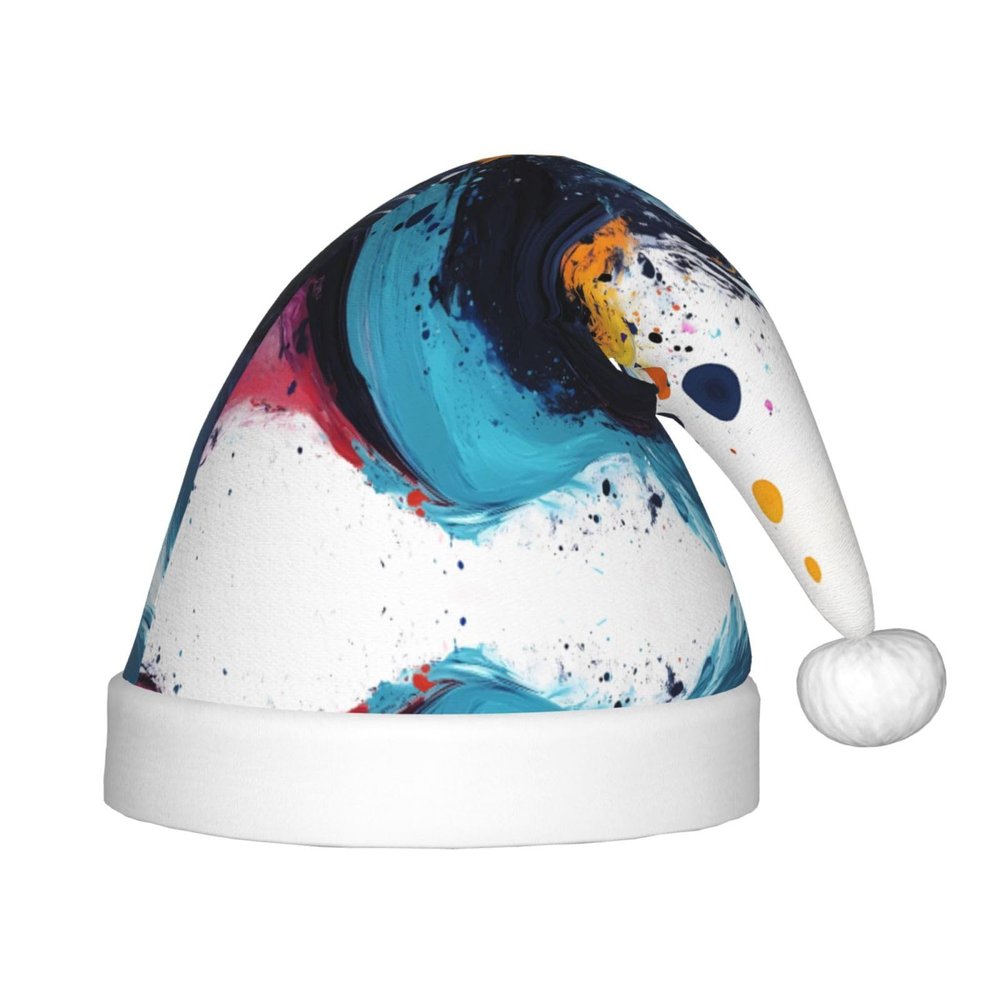 FFGhjk Rotating and colliding watercolor Printing Christmas hats for kids, suitable for Christmas costumes, party gifts, and holiday outfits.