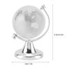 Crystal Glass Globe, Round Earth Globe 6.5x4cm/2.56x1.57in World Map Crystal Glass Ball Sphere with Stand Base for Home Office Decoration (Silver) view 2