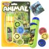 DENGWANG Dinosaur Projector Flashlight, Portable Dinosaur Projector Flashlight - 3 Discs 24 Images, Night Light Technology Toy, Projectable onto Bedroom, Ceiling, Wall and Tent (Animal) view 1