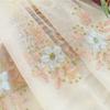 HooHero Pink New Pastoral Minimalist Embroidered Yarn Semi Gauze Sheer Curtains Home Decoration Translucent for Living Kids Nursery Room Bedroom view 2