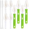 10 Pcs Sponge Bottle Nipple Brushes,4 Sponge Nipple Brushes for Baby Bottles, 4 Replacement Heads and 2 Pcs 7.87" Straws for Cleaning,Green view 1
