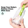 10 Pcs Sponge Bottle Nipple Brushes,4 Sponge Nipple Brushes for Baby Bottles, 4 Replacement Heads and 2 Pcs 7.87" Straws for Cleaning,Green view 2