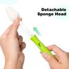 10 Pcs Sponge Bottle Nipple Brushes,4 Sponge Nipple Brushes for Baby Bottles, 4 Replacement Heads and 2 Pcs 7.87" Straws for Cleaning,Green view 4