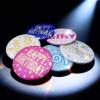 10P Happy Birthday Badge Laser Party Emblem Metal and Plastic for Women Couple Clothes Hat Bag Funny Accessory (Gold) view 3