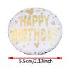 10P Happy Birthday Badge Laser Party Emblem Metal and Plastic for Women Couple Clothes Hat Bag Funny Accessory (Gold) view 4