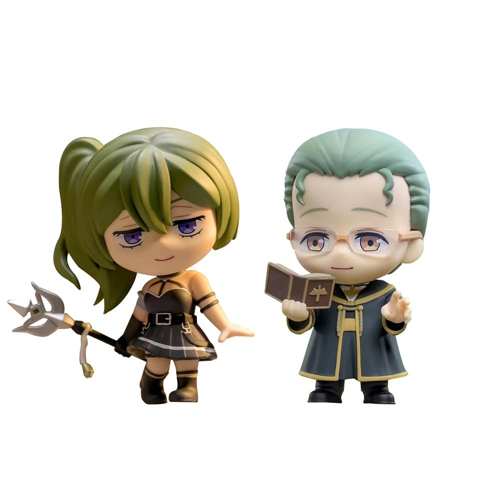 2pcs Ubel & Heiter Figure Mini Anime Figurine Frieren Cake Topper Figure Ornament Cute Cartoon Character Model Statue Decoration Gifts for Fans