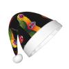 FFGhjk Rainforest Parrot Printing Christmas hats for kids, suitable for Christmas costumes, party gifts, and holiday outfits. view 2