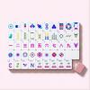 ByUniqs American Mahjong Tile Set Complete, 160 Pcs 1.2" Pink Travel Mahjong Game Set with Gift-Ready Storage Box, Tile Bag, Instructions & Accessories, Ideal Mah Jongg Beginner Gift view 1