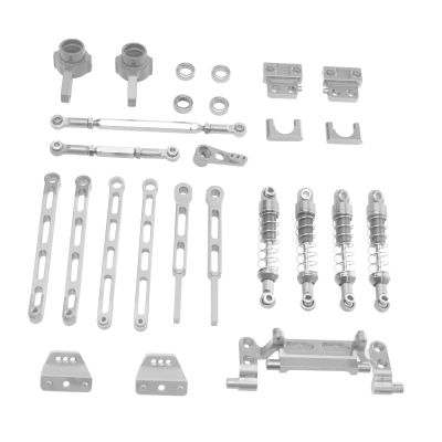 1:12 RC Car Front and Rear Axle Set RC Car Upgrade Kit Replace Parts DIY Modified Shock Absorber Mounts Link Rods for MN82T, Silver