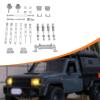 1:12 RC Car Front and Rear Axle Set RC Car Upgrade Kit Replace Parts DIY Modified Shock Absorber Mounts Link Rods for MN82T, Silver view 3
