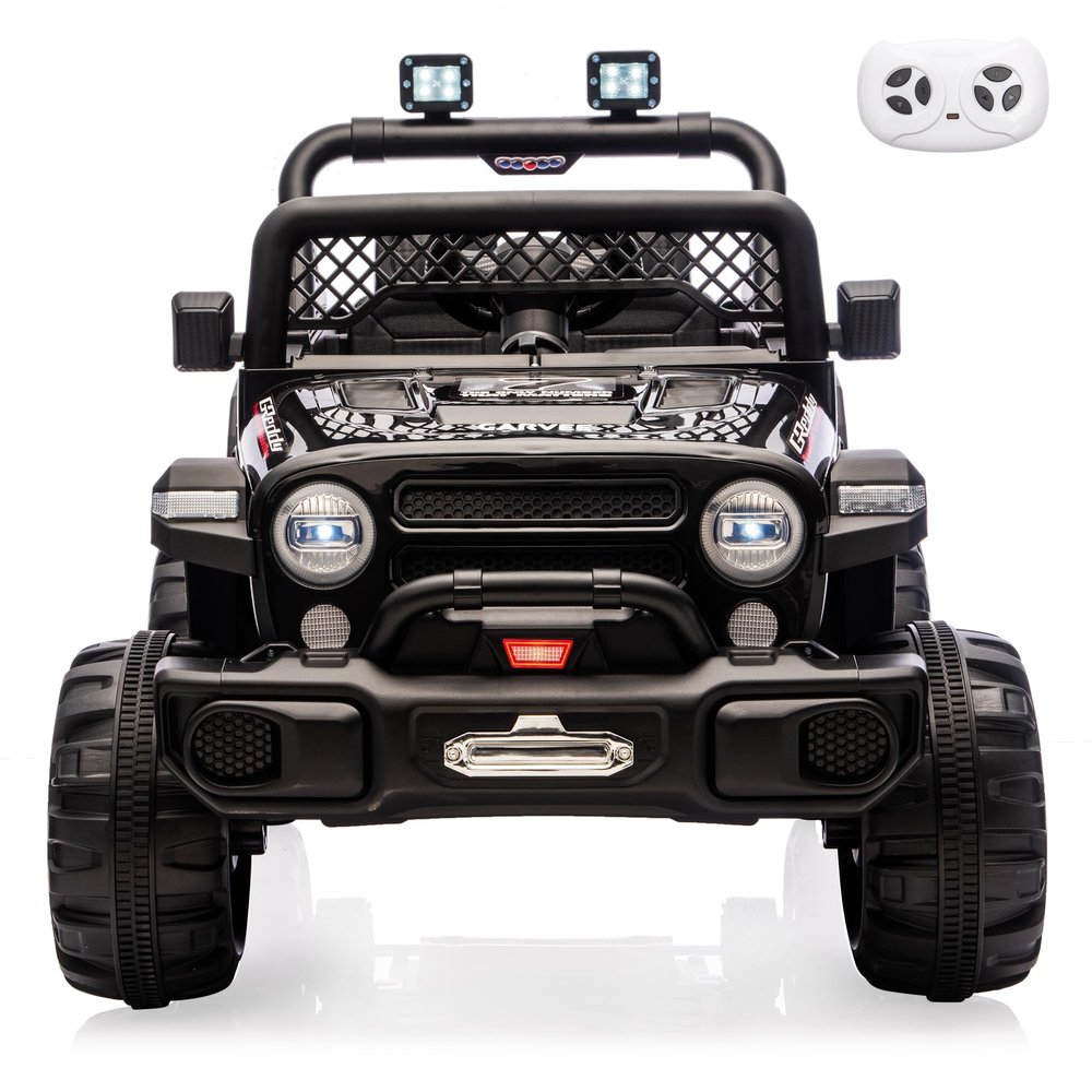12V Kids Electric Ride-on Truck, Parent Remote Control Kids' Car | 3 Speeds (Max 6MPH), Safety Belt, Suspension, LED Lights, Music for Ages 2-8