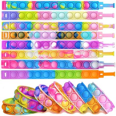 20 Pack Pop Fidget Bracelets Toys - Party Favors for Kids, Goodie Bag Fillers for Birthday, Halloween, Classroom Prizes, Carnival Gifts for Boys & Girls (Bubble Bracelets 20 PCS)