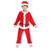 4pcs Boys Santa Outfit Kids Christmas Dress up Holiday Party Suit Plush Velvet Festival Xmas Clothes (Red, 10-11 Years) view 1