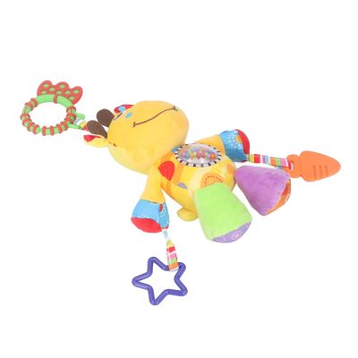 Aqur2020 Soft Plush Stroller Toy with Ringing Bell, Cartoon Animal Design, Hanging Rattle for Crib