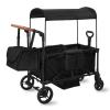Stroller Wagon for 2 Kids, Foldable All Terrain Wagon for Kids, with Removable Canopy, Adjustable Push and Pull Handle, 5 Point Harnesses, Large Storage Bag view 1