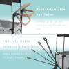Stroller Wagon for 2 Kids, Foldable All Terrain Wagon for Kids, with Removable Canopy, Adjustable Push and Pull Handle, 5 Point Harnesses, Large Storage Bag view 2