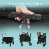 Stroller Wagon for 4 Kids, Foldable All Terrain Wagon for Kids, with Removable Canopy, Adjustable Push and Pull Handle, 5 Point Harnesses, Large Storage Bag view 4