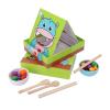 Aqur2020 Simulation Feeding Game Set with Chopsticks and Spoon, Wooden Educational Toy for Children Over 36 Months, 25 Food Toys in 5 Colors view 1