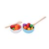 Aqur2020 Simulation Feeding Game Set with Chopsticks and Spoon, Wooden Educational Toy for Children Over 36 Months, 25 Food Toys in 5 Colors view 2