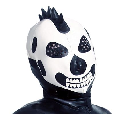 AiCc stylists Latex Hood Dinosaur Sideburns Design Rubber El Skull-Holio Mask Cosplay Halloween (XL)