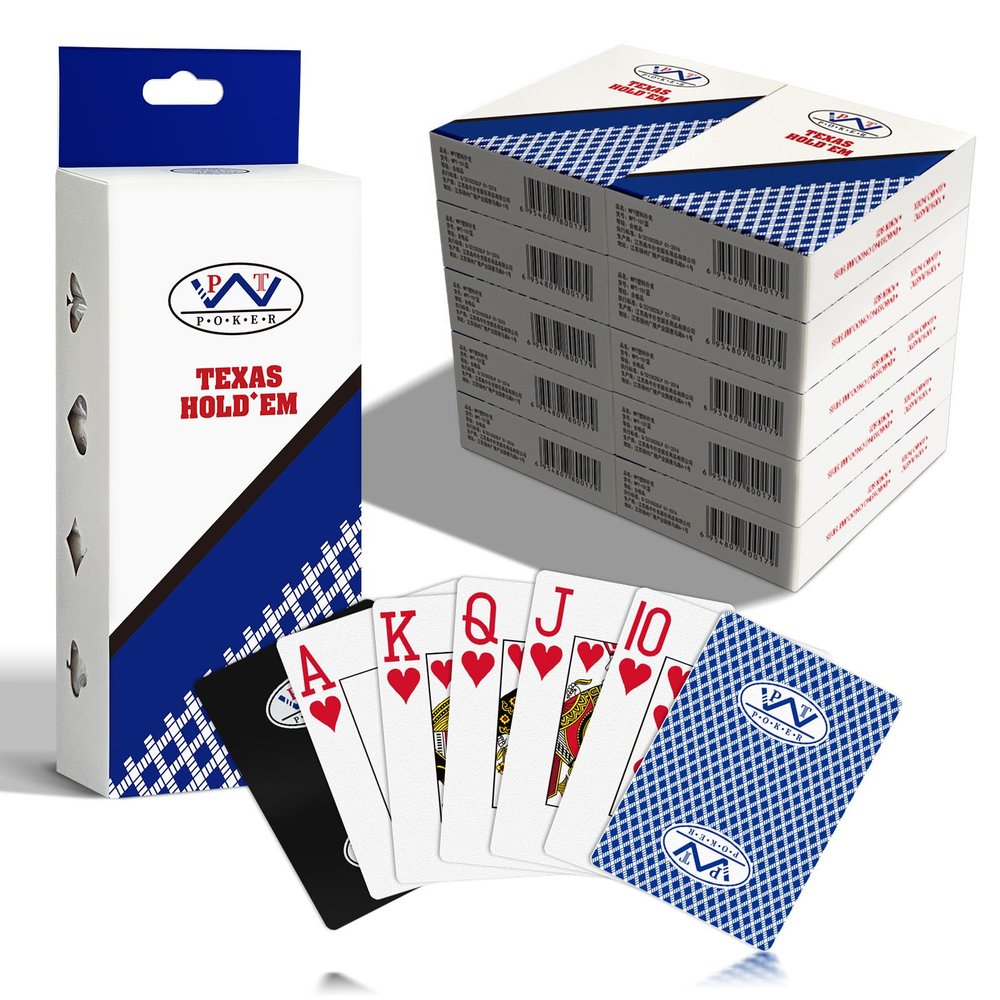 Ben Niu 10 Decks Plastic Playing Cards with 10 Black Cut Cards, Waterproof Jumbo Index Poker Cards for Texas Hold'em, 100% PVC Professional Casino Grade, Durable Blue Bee Pattern Back for Tournament