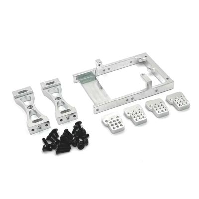 RC Models Parts For MN For WPL For Feiyu For HengLong For JJRC 1/16 /12 RC Car Parts Metal Upgrade Crossbeam Servo Box Shock Absorber Bracket(White)