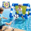 Funscape Kids Soccer Pool Toy, 2-in-1 Inflatable Float Soccer Goal & Ball Toss Water Game, Toddler Outdoor Football Backyard Game, Summer Beach Pool Party Gift 3 4 5 6 7 8 10 12 Year Old Boy Girl Teen view 1
