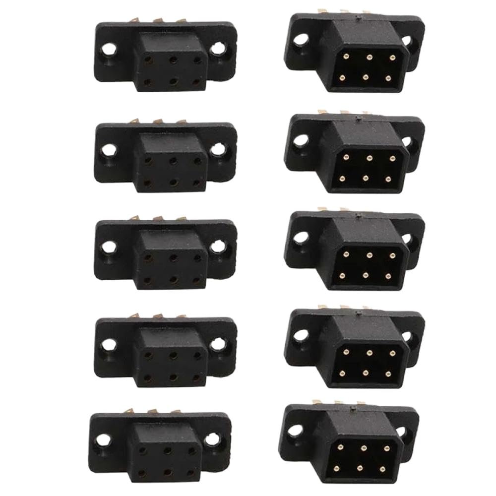 5Pairs VTOL Drone MX 10pin 6pin Male Female Connectors 5A Servo Quick Release Plug Compatible with RC Turbojet Model Airplane and Drone Accessories(5pairs MX6)