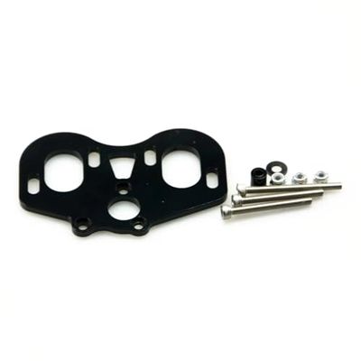 For Axial For SCX10 90047 For Wrangler 1/10 Aluminum Alloy Dual Motor Mount Kit RC Crawler Car Truck Model Upgrades Parts Rc Upgrade Components(Black)