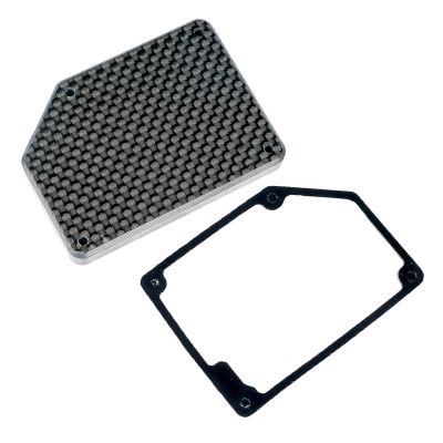 Carbon Fiber Receiver Box Lid Kit for Arrma 6S 1/8 Typhon/Kraton/Notorious/Outcast/Mojave,ARA320604 7mm Thick Waterproof Dust-Proof Receiver Box Cover with Rubber Gasket Seal Set Upgrades Replace Part