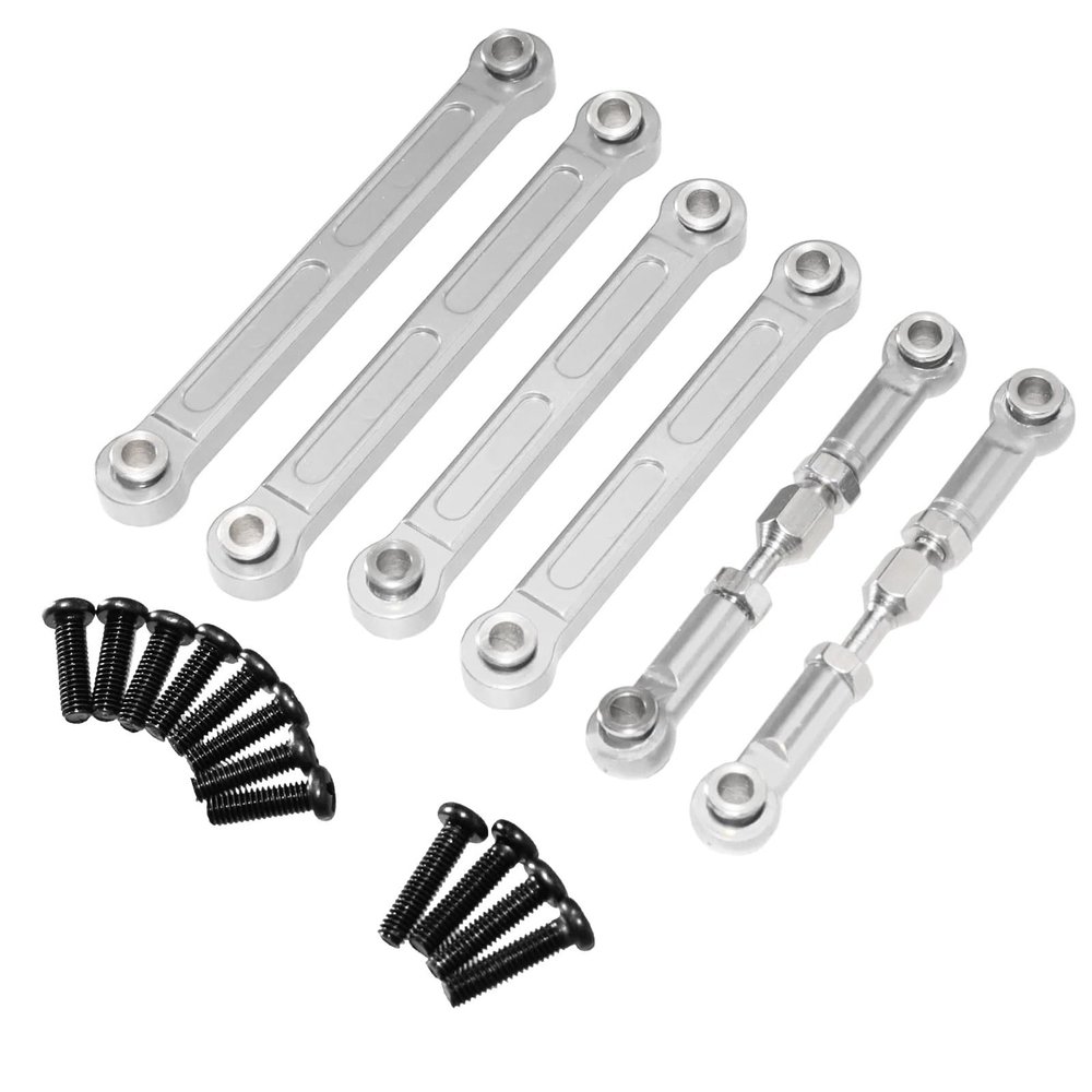Compatible with W-ltoys 144001 144010 124016 124018 124007 124017 124019 124008 124007 124010 RC Remote Control car Metal Upgrade Rod Parts(Silver)