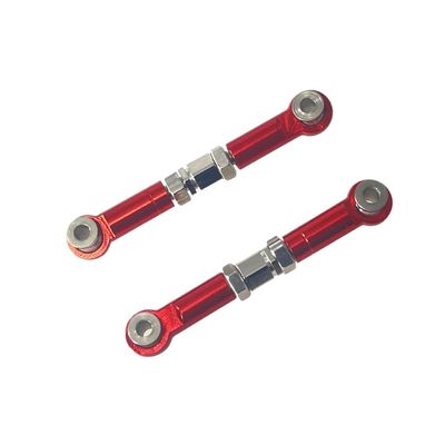 1/14 Scale RC Car Parts Metal Front Steering Rod Upgrade for H14BM 14209 14210 Compatible with Remote Control Accessories(Red)