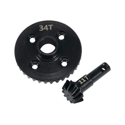 1 Set Compatible Differential Gears Ring and Pinion for 1 10 Scale RC Crawler Upgrade Parts Fits TRX6 and Bronco Models Overdrive Underdrive Axle Set(11T 34T)