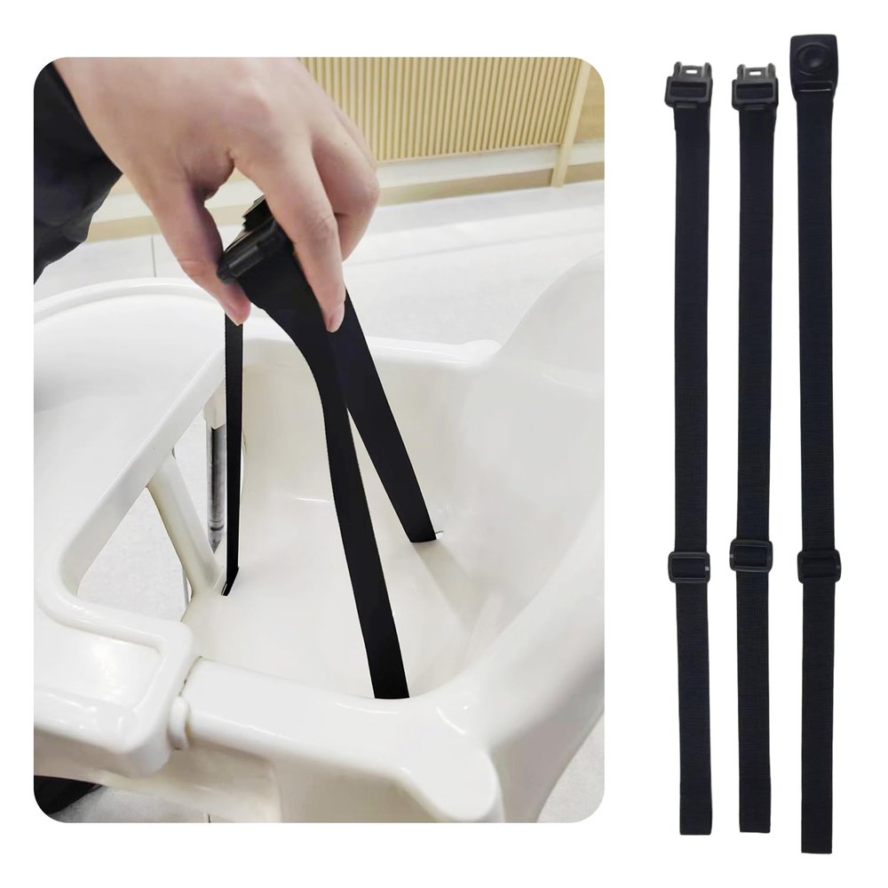 1PCS Baby Safety Belt High Chair Straps Seat Adjustable 3 Point Harness for Child Kid Stroller Compatible with IKEA Antilop -Sturdy Safety Polyester Strap Belt Soft & Comfortable on Baby's Skin(Black)